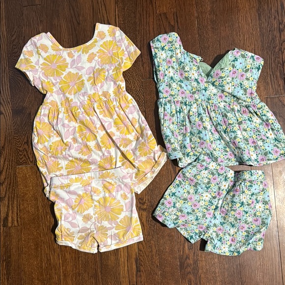 Floral Kids shorts set- Yellow and Blue - Picture 8 of 8
